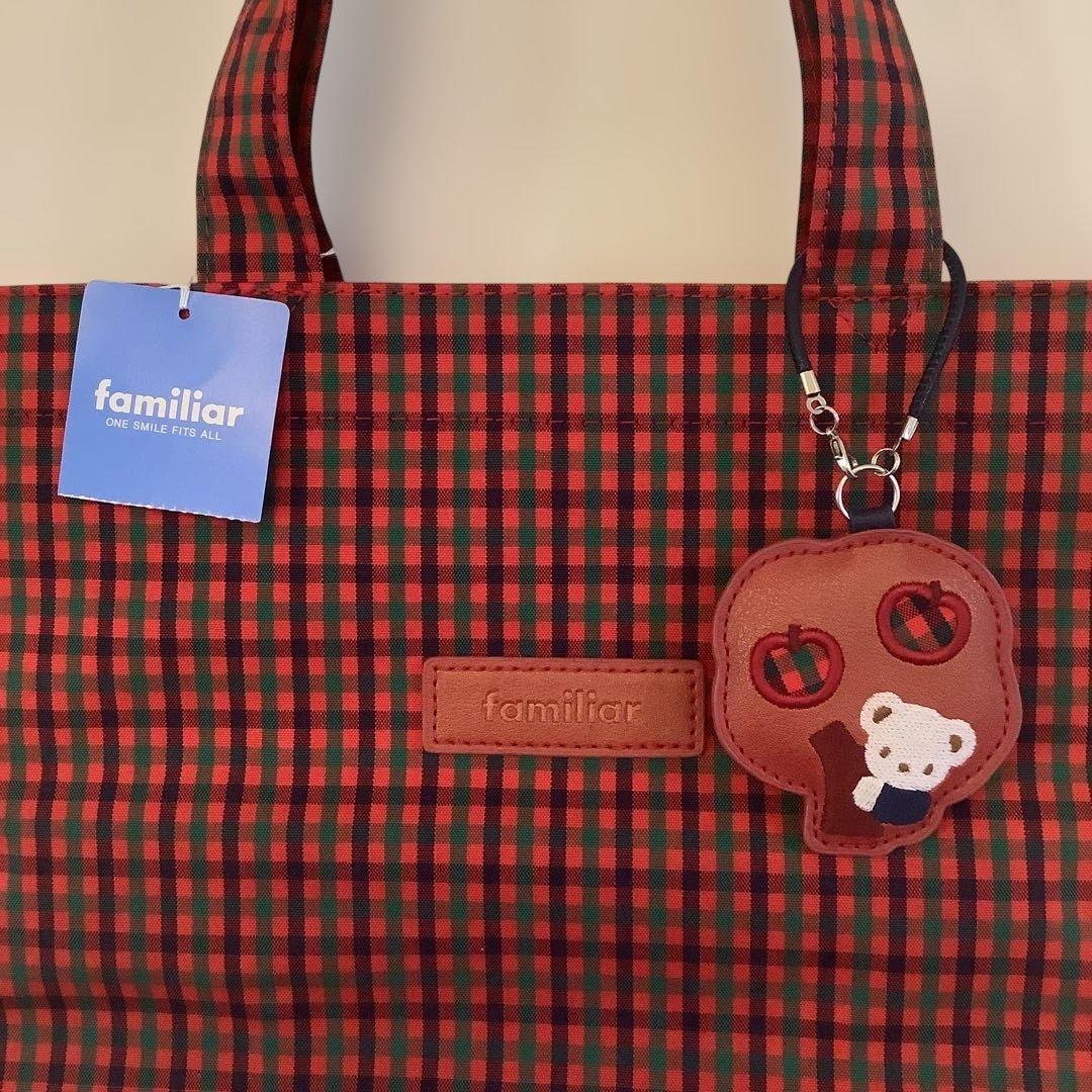 【新品タグ付き】　familiar チェック柄トートバッグ
