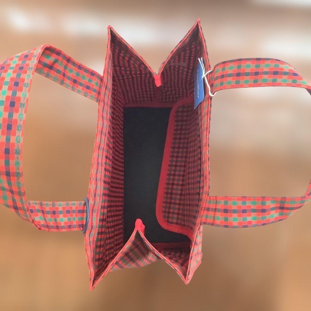 【新品タグ付き】　familiar チェック柄トートバッグ