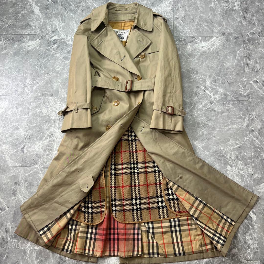 バーバリー♡トレンチコート　ベルト　ライナー　カーキ　ノバチェック　L相当