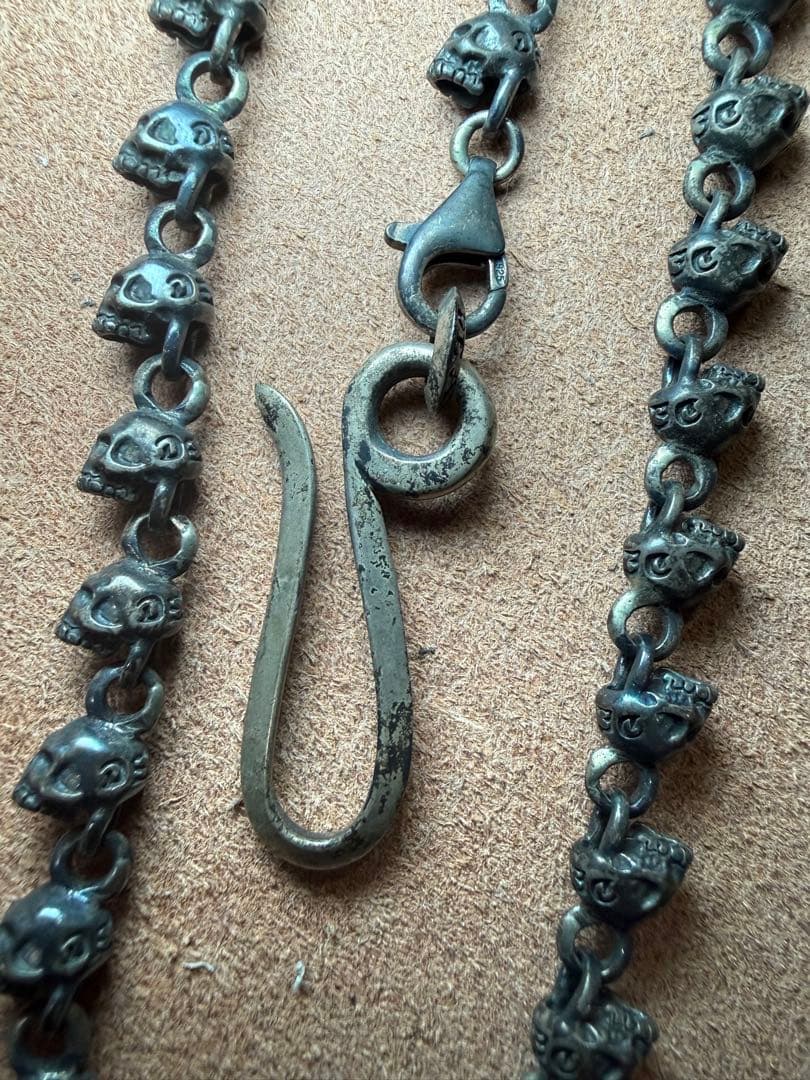 DEAL DESIGN スカルモチーフ ウォレットチェーン SV925