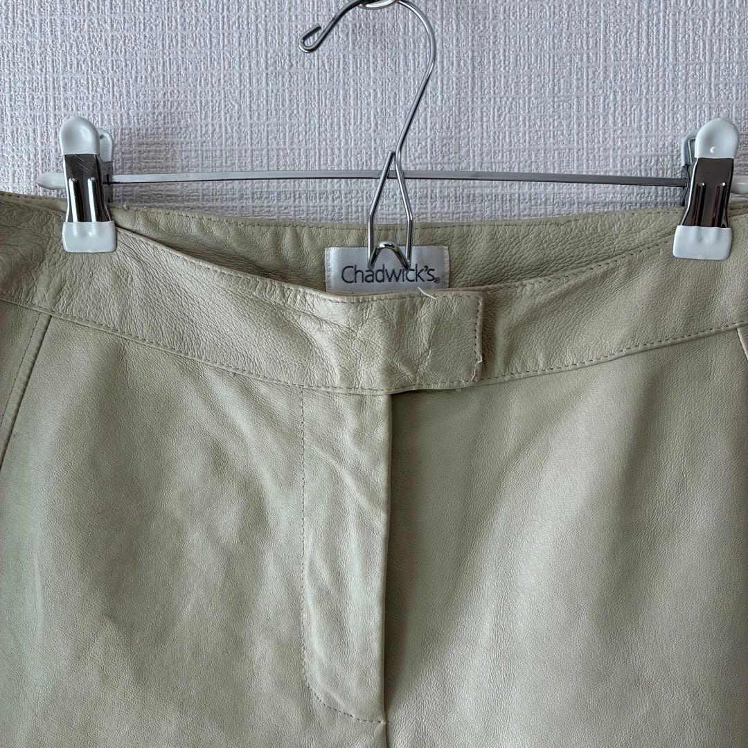 90's ヴィンテージChadwicks レザー ワークパンツ オフホワイト 白