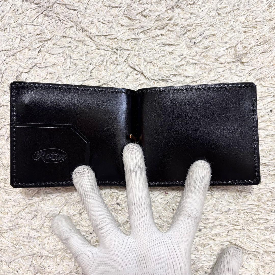 極美品✨Roter マネークリップ　ゴールド金具　レザー　ブラック　2つ折り財布