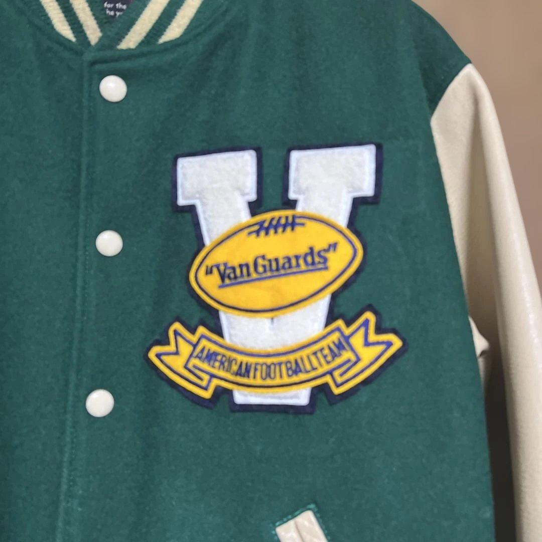 み*り様 VAN JAC スタジアムジャンパー　グリーン　 袖皮　Lサイズ　美品