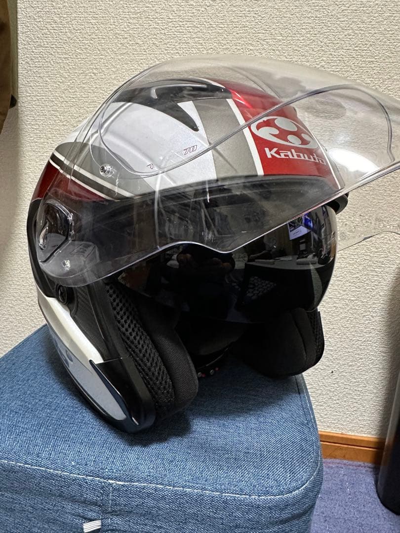 Kabuto エクシード　optionシールド付　赤/白　Mサイズ