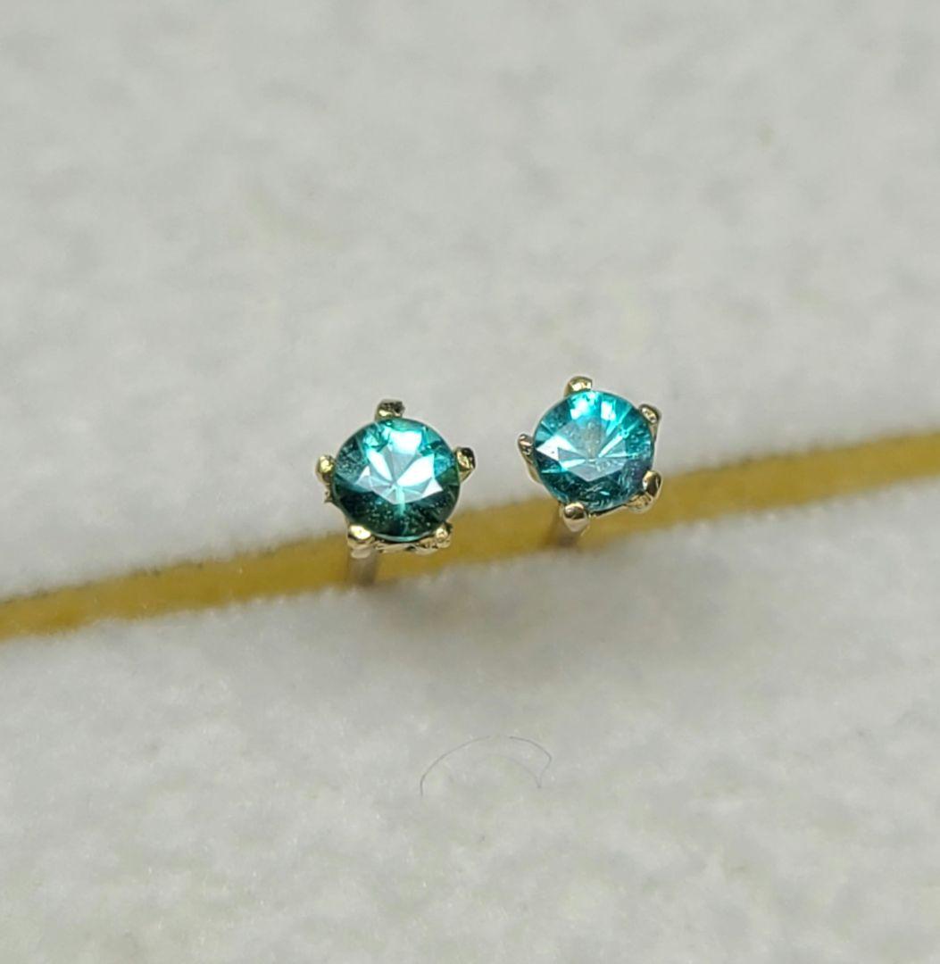 ふじ★ブラジルバターリャパライバトルマリン★ピアスオーダー