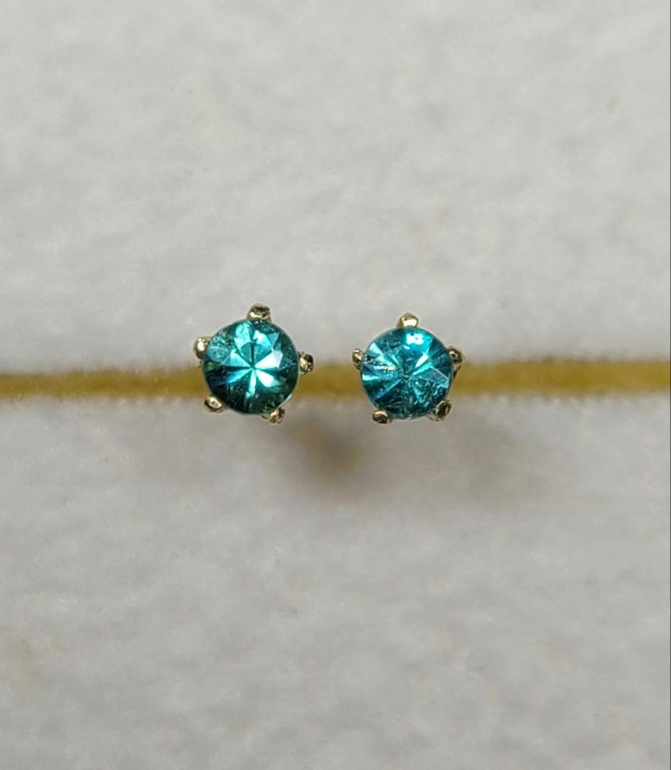 ふじ★ブラジルバターリャパライバトルマリン★ピアスオーダー