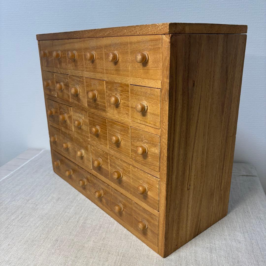 s*a様 整理木箱　引き出し　古家具　木製　マス目　小引き出し
