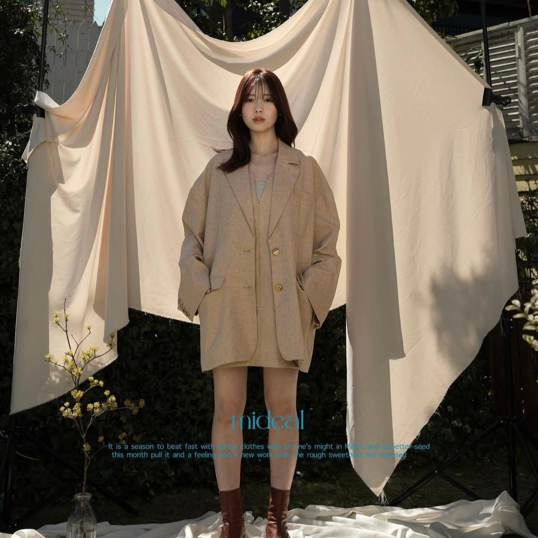 ジャケット・アウター spring tweed over jacket mini onepiece