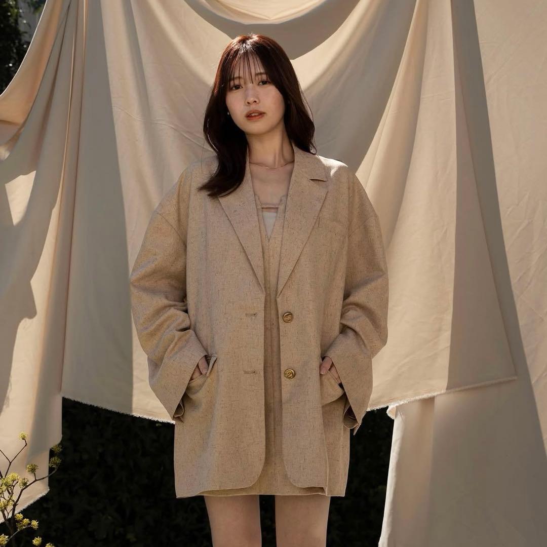 ジャケット・アウター spring tweed over jacket mini onepiece