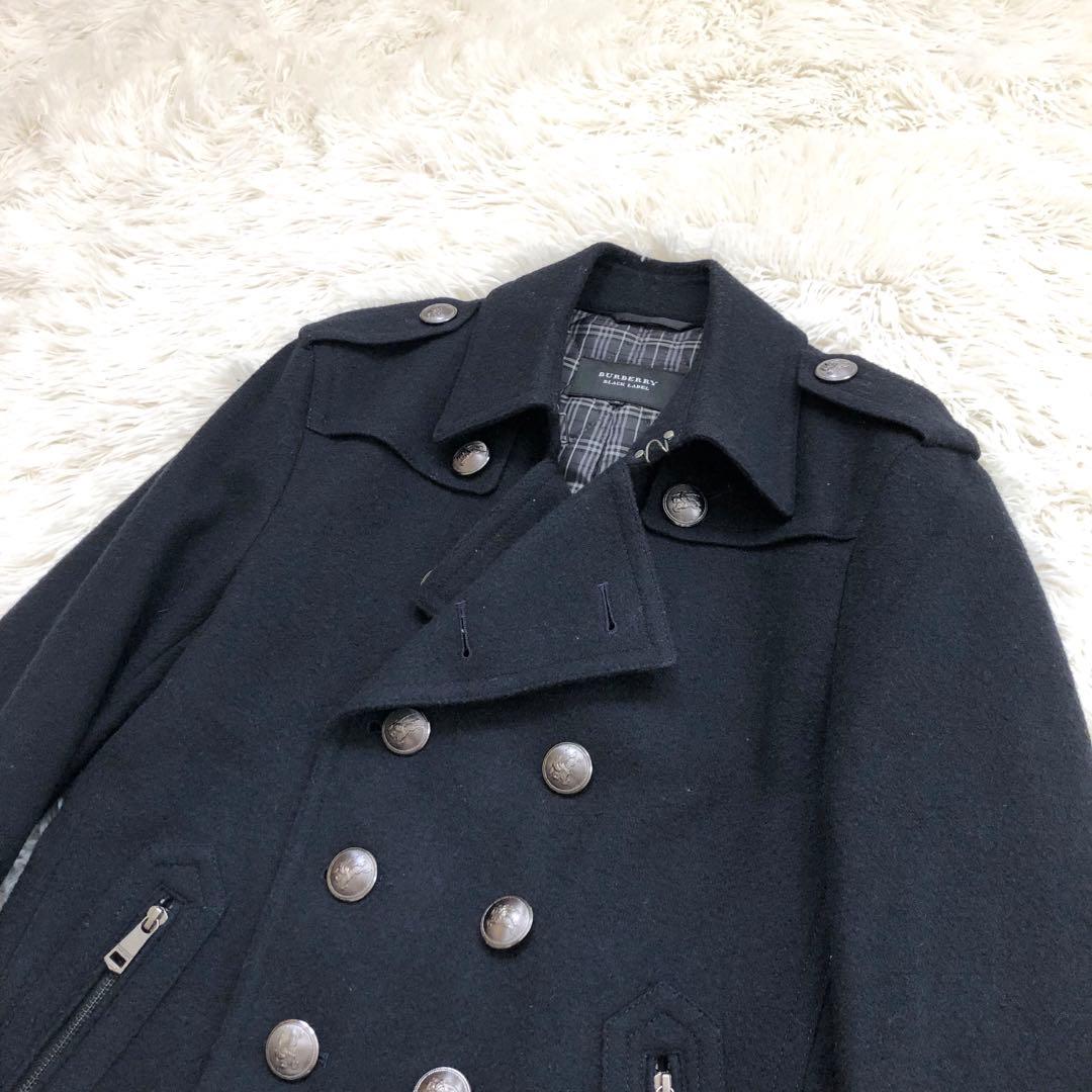 圧巻✨人気モデル　バーバリーブラックレーベル　ナポレオンコート　ロゴボタン