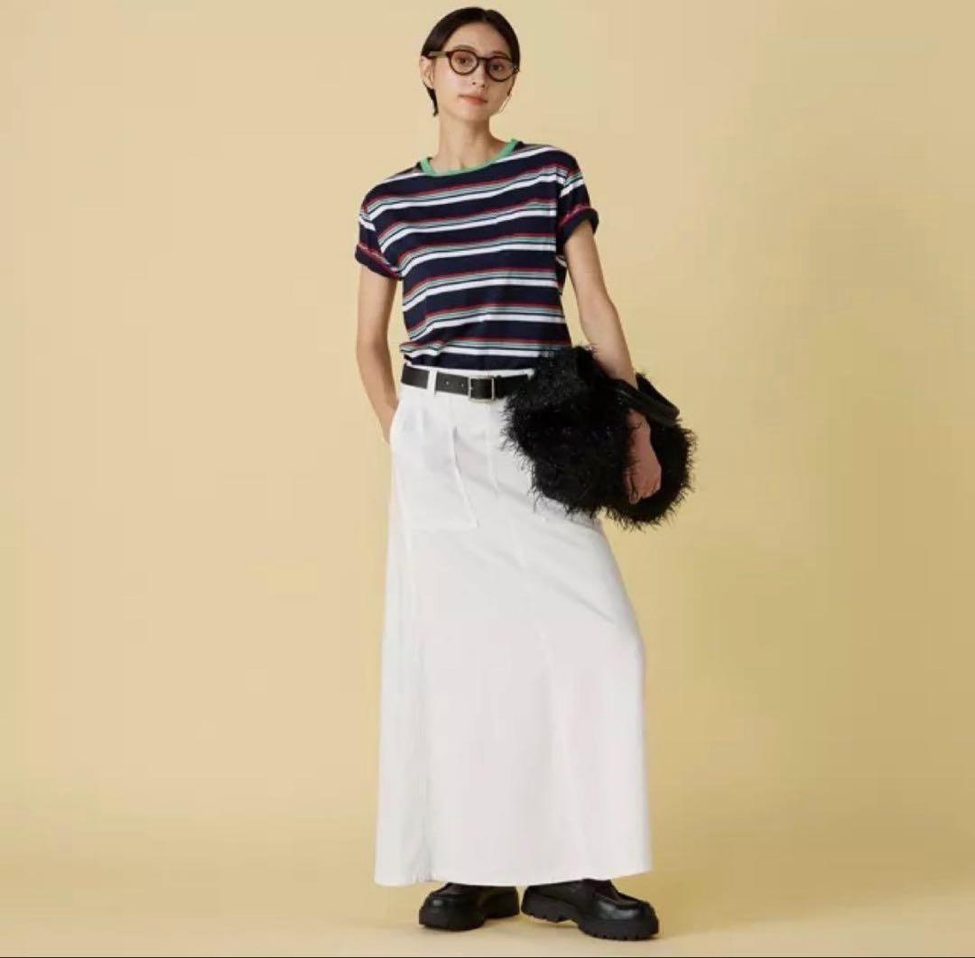 トップス MADISONBLUE STRIPES POCKET TEE