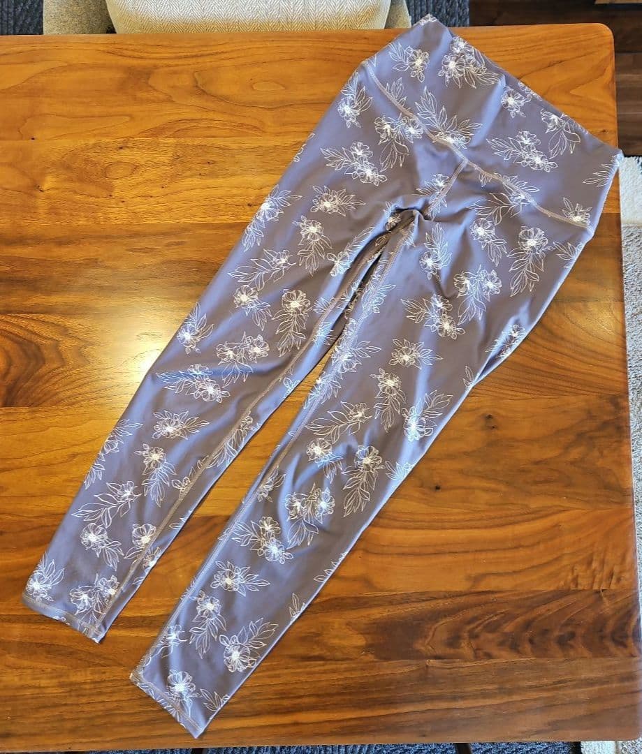 スカーラ　フラワープリントヨガウエア　M　ピンクブラウン　3点セット