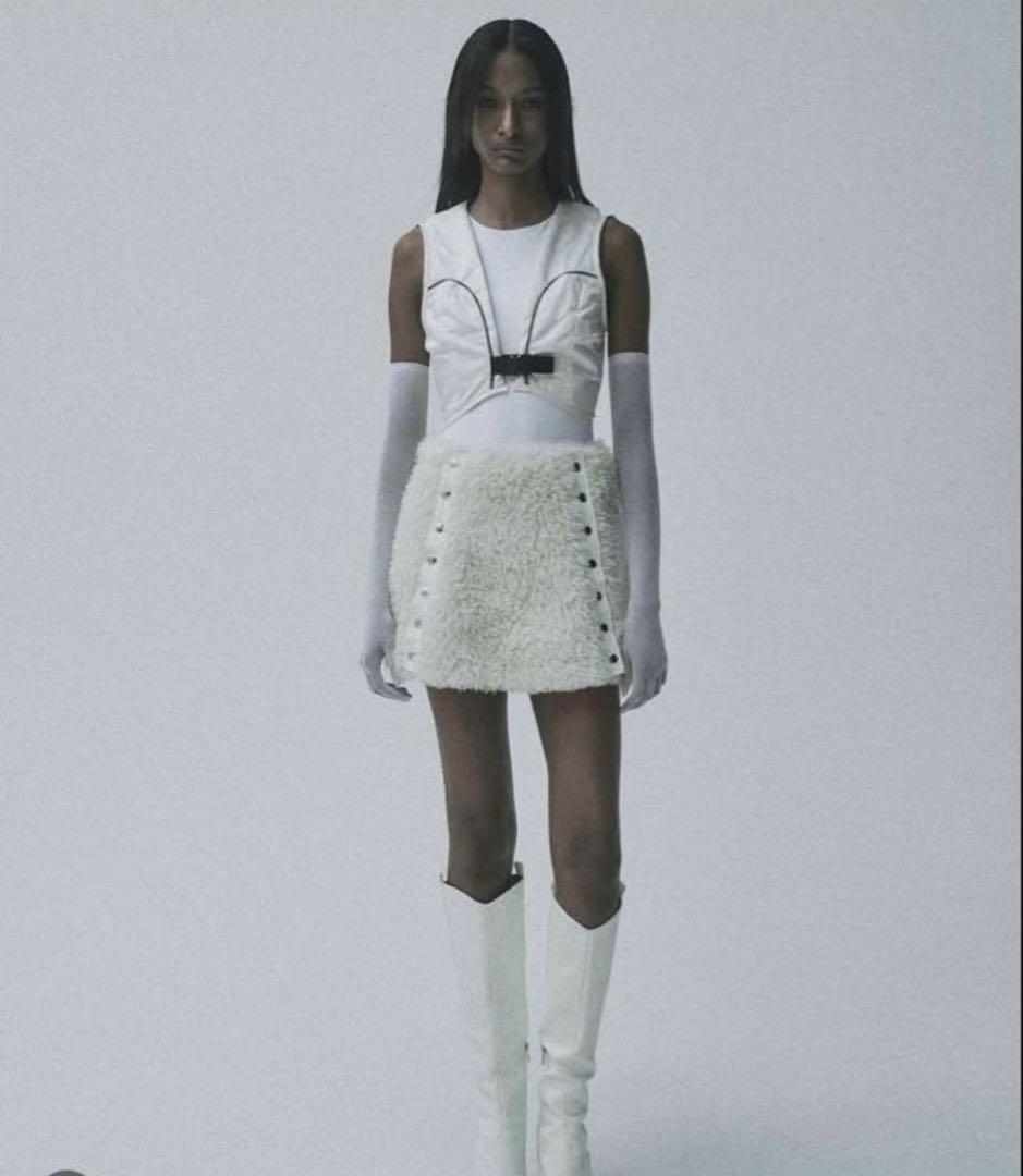 スカート kishidamiki fur skirt white