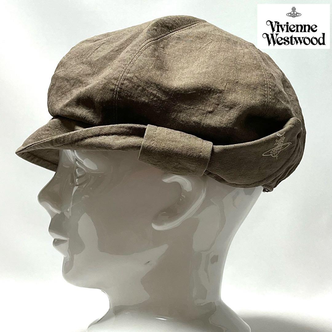 【美品】Vivienne Westwood 日本製オーヴ刺繍リネン製キャスケット