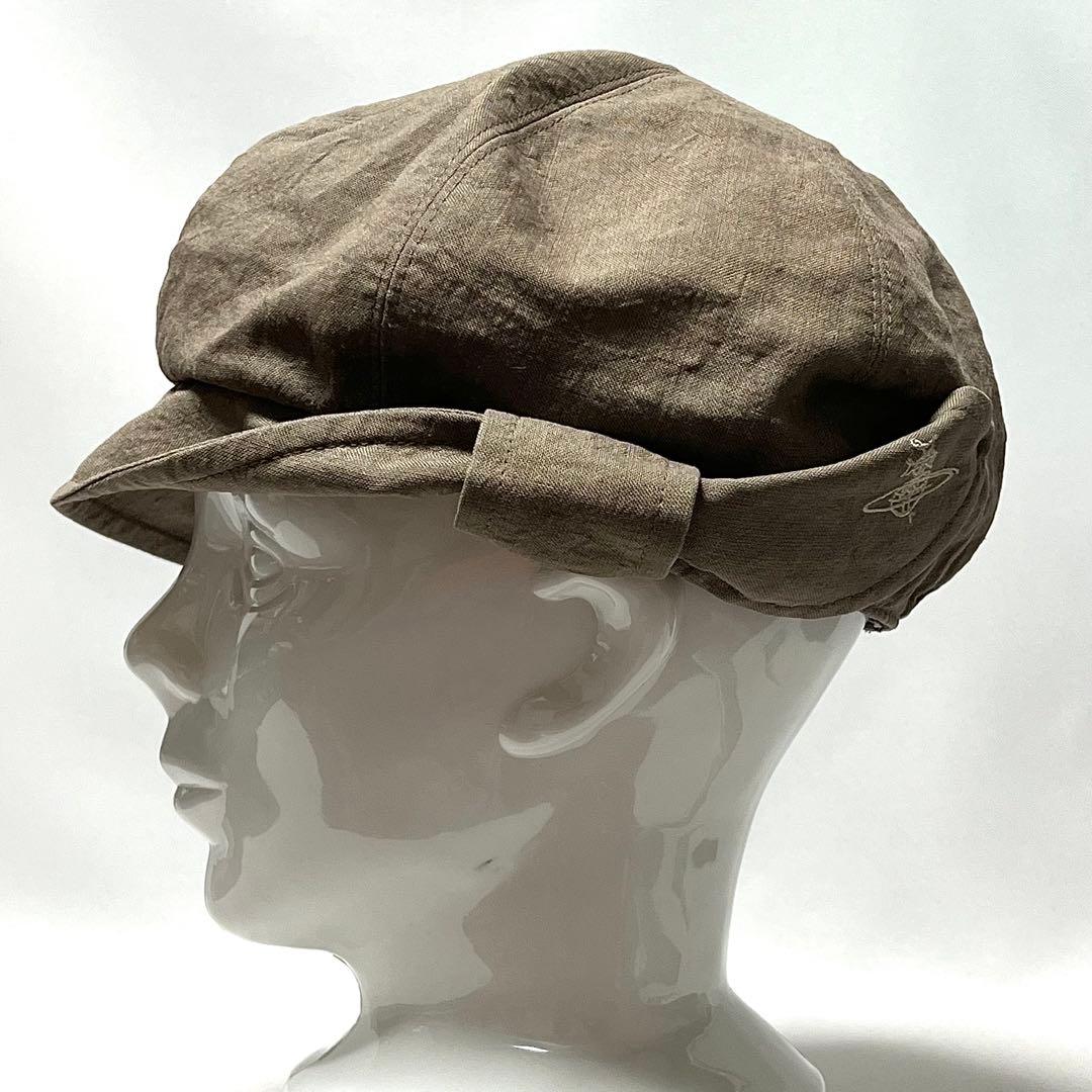 【美品】Vivienne Westwood 日本製オーヴ刺繍リネン製キャスケット