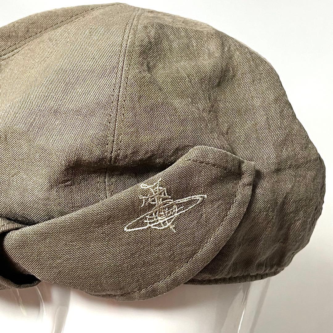 【美品】Vivienne Westwood 日本製オーヴ刺繍リネン製キャスケット