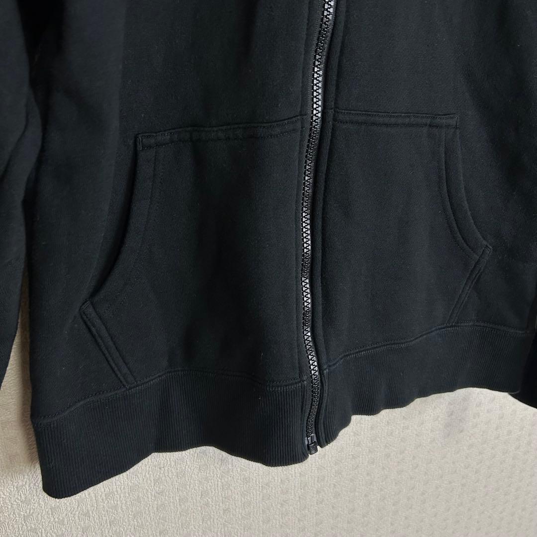 【美品】ノースフェイス フードロゴ パーカー ジップアップ ブラック S