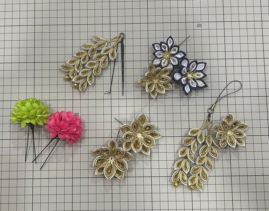 ご依頼品　帯留めセット　和装髪飾り　成人式　振袖　色打掛　結婚式　白無垢