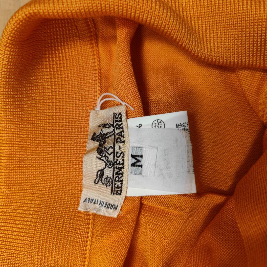 HERMES 半袖ポロシャツ Mサイズ オレンジ