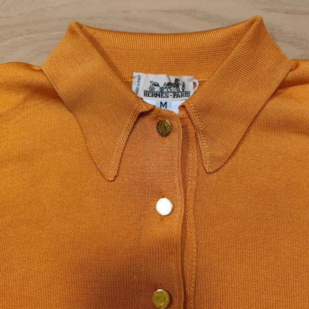 HERMES 半袖ポロシャツ Mサイズ オレンジ
