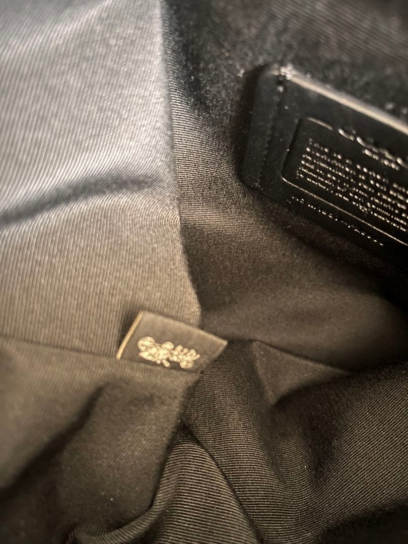 美品 コーチ シグネチャーショルダーバッグ キャンバス×レザー