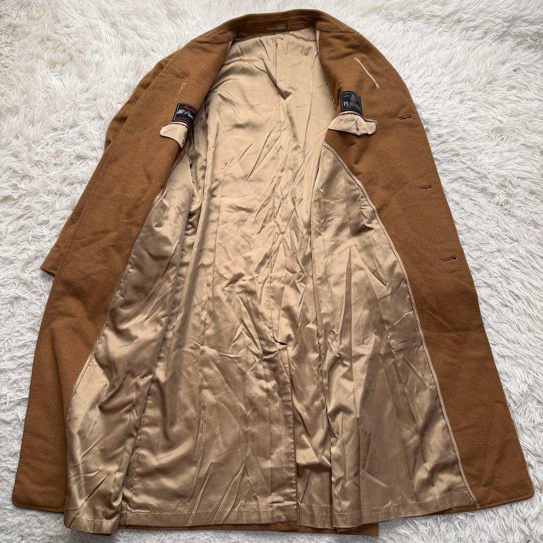 美品XLサイズ相当　カシミヤ100% シングルチェスターコート　マキシ丈