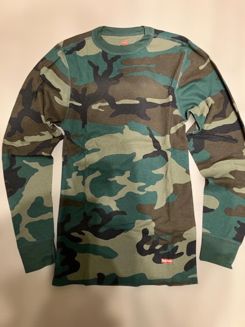 未使用 Supreme Hanes camo thermal S 迷彩 サーマル
