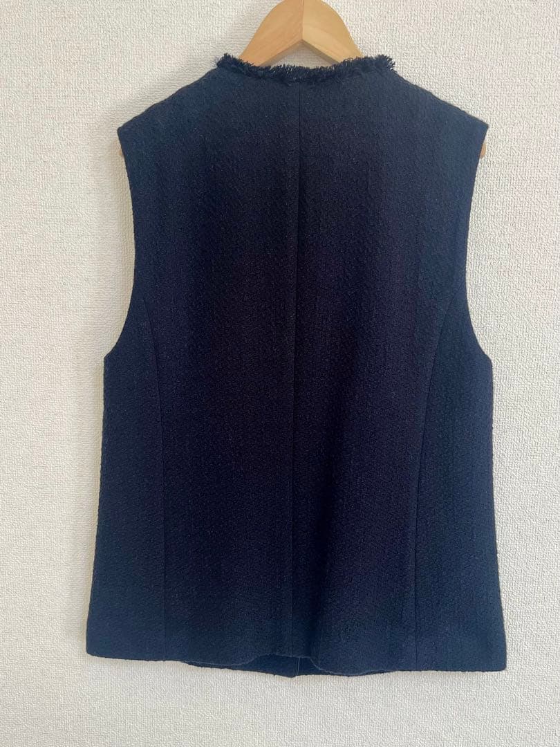 グリーンレーベルリラクシングツイードポケットジレセレモニーオケージョン美品