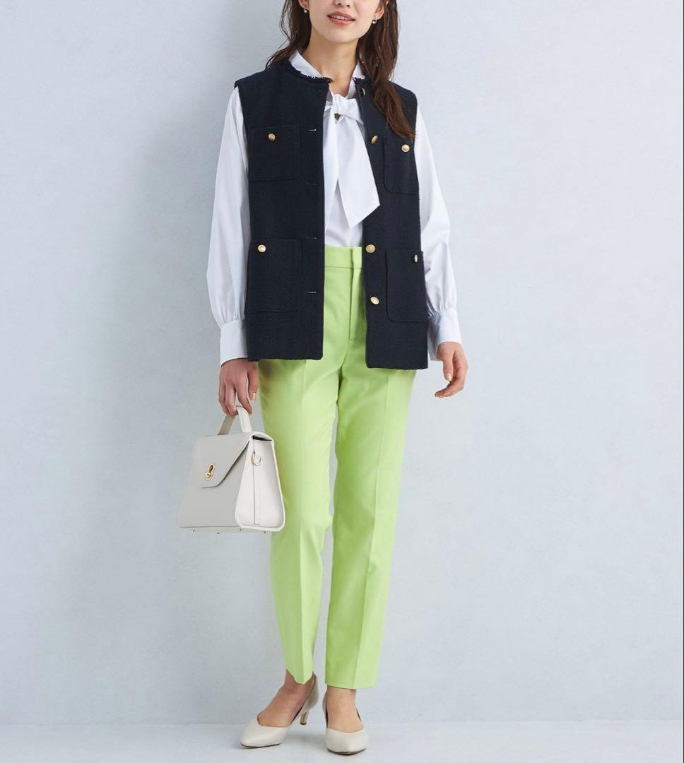 グリーンレーベルリラクシングツイードポケットジレセレモニーオケージョン美品