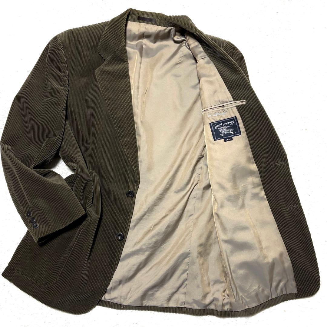 バーバリー 太畝コーデュロイ テーラードジャケット 2B カーキ L