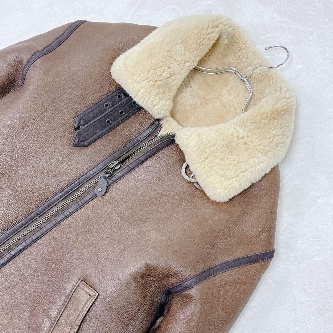 極稀少✨ 90s　B-3 リアルムートン シープスキン フライトジャケット 短丈