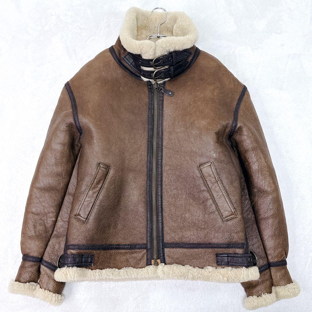極稀少✨ 90s　B-3 リアルムートン シープスキン フライトジャケット 短丈