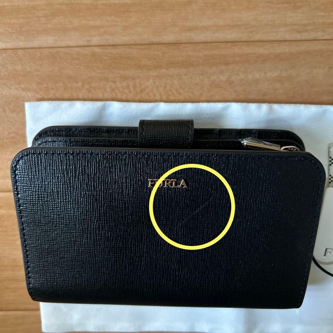 フルラ　二つ折り財布バビロンM ブラック黒　新品自宅保管FURLA L字