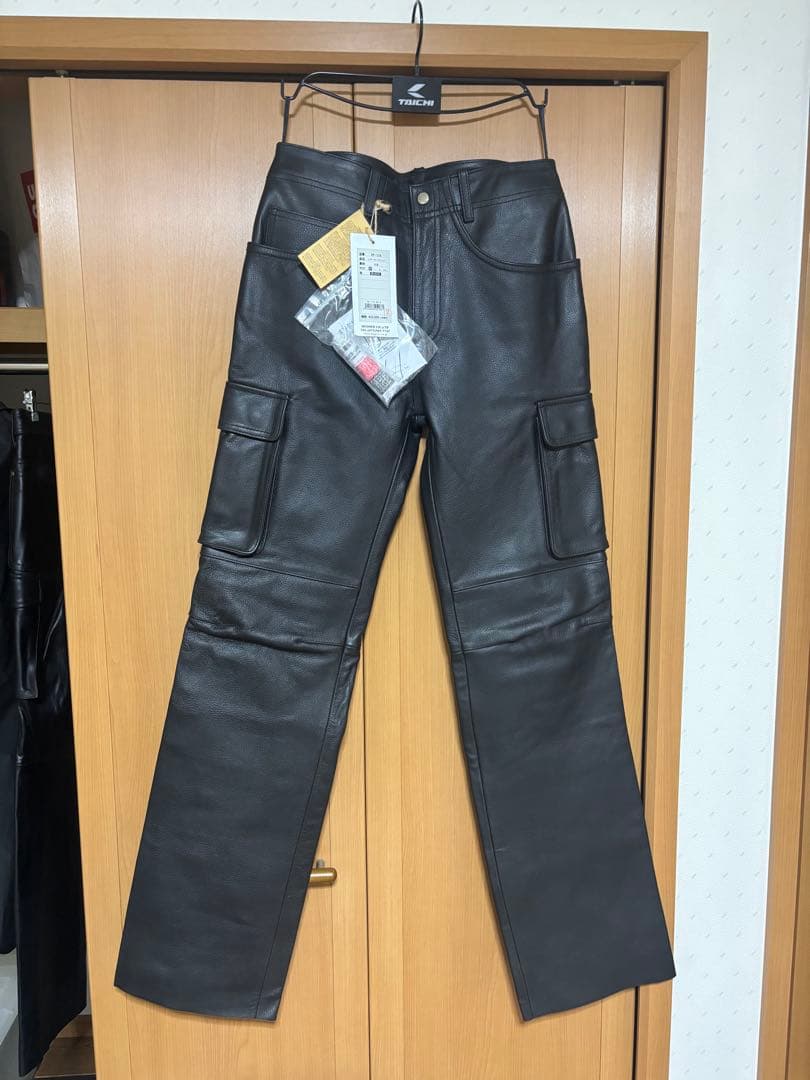 ★さらに値下げ★【未使用】DEGNER DP-17A レザーカーゴパンツ M 黒
