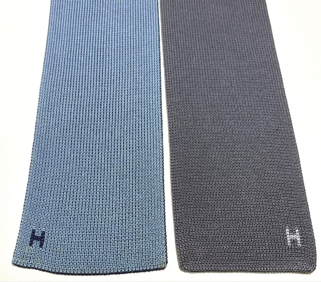 エルメス ネクタイ ニットタイ シルク Hロゴ 4way 無地 ソリッド
