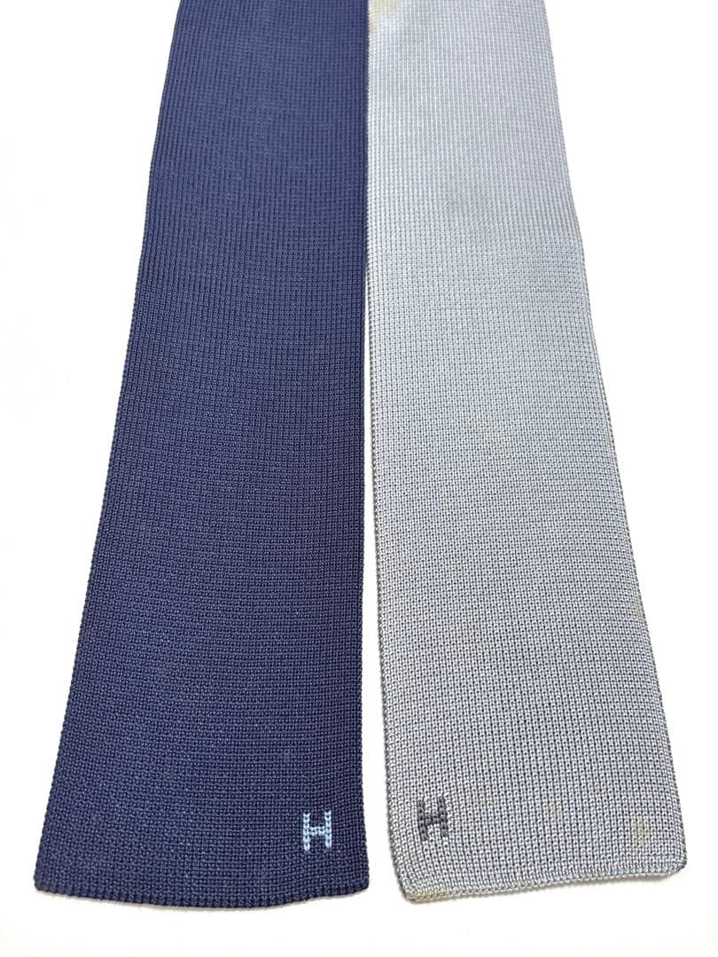 エルメス ネクタイ ニットタイ シルク Hロゴ 4way 無地 ソリッド