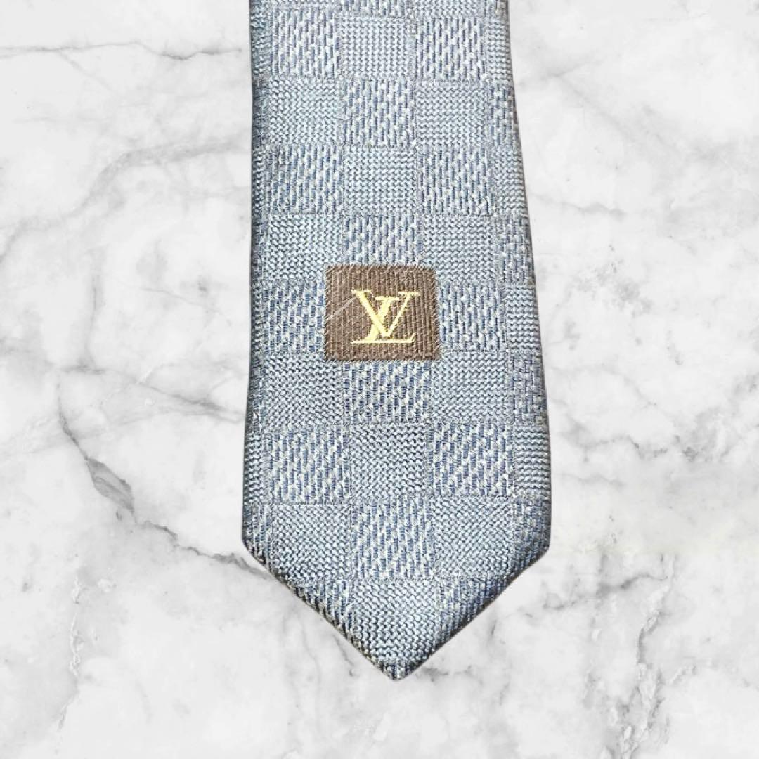 LOUIS VUITTON/ルイ・ヴィトン ネクタイ ブルー ダミエ
