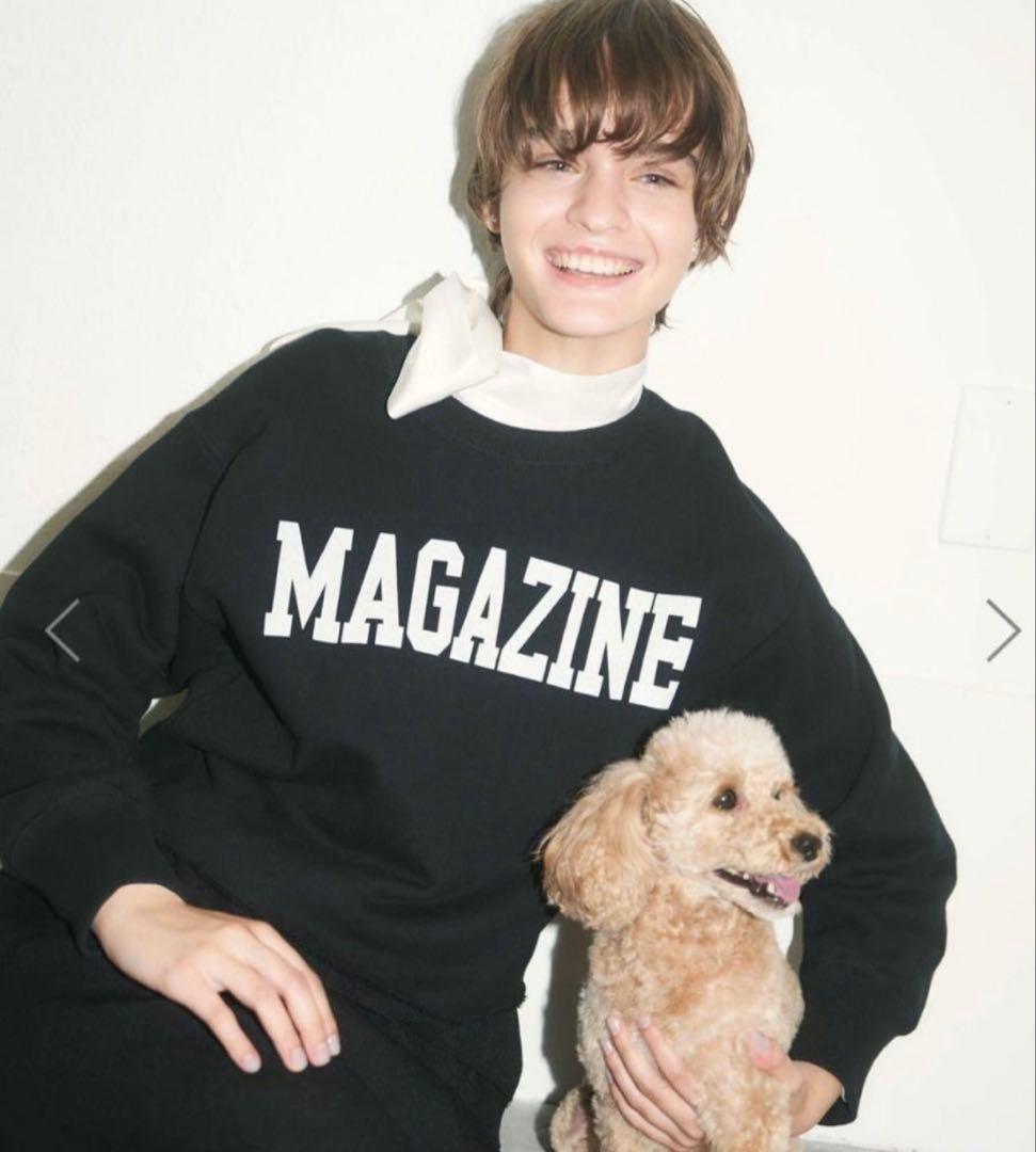 THIRD MAGAZINE ロゴボクシースウェット　黒