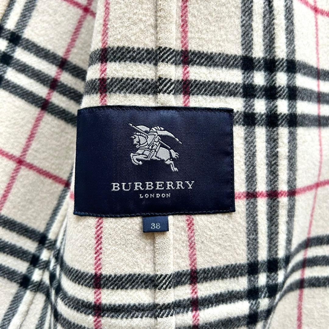 【美品】バーバリーロンドン　ダブルフェイス　ウールコート　カシミヤ混　黒　M相当