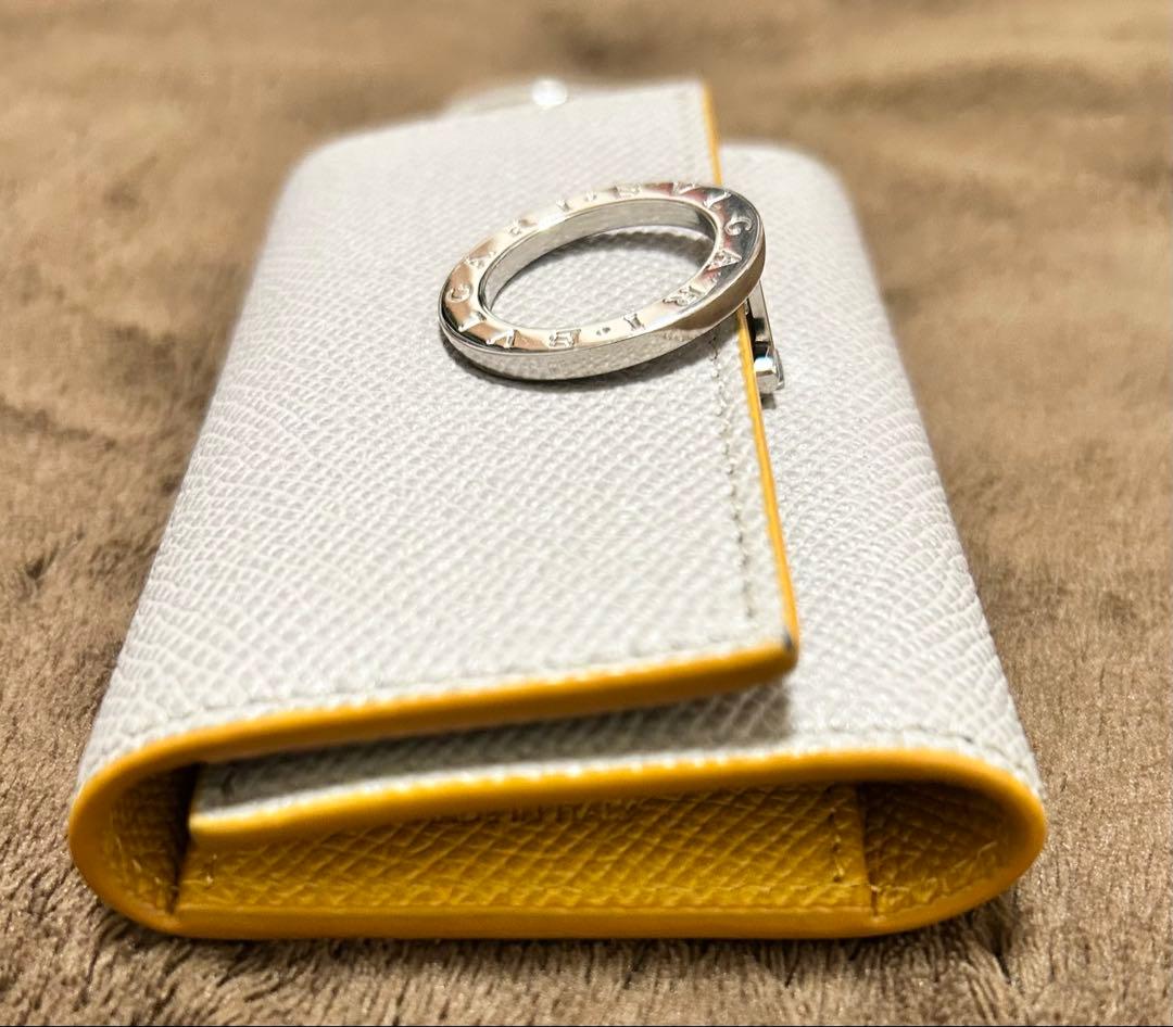 BVLGARIブルガリ　キーケース　6連　グレー　ベージュ　キーリング