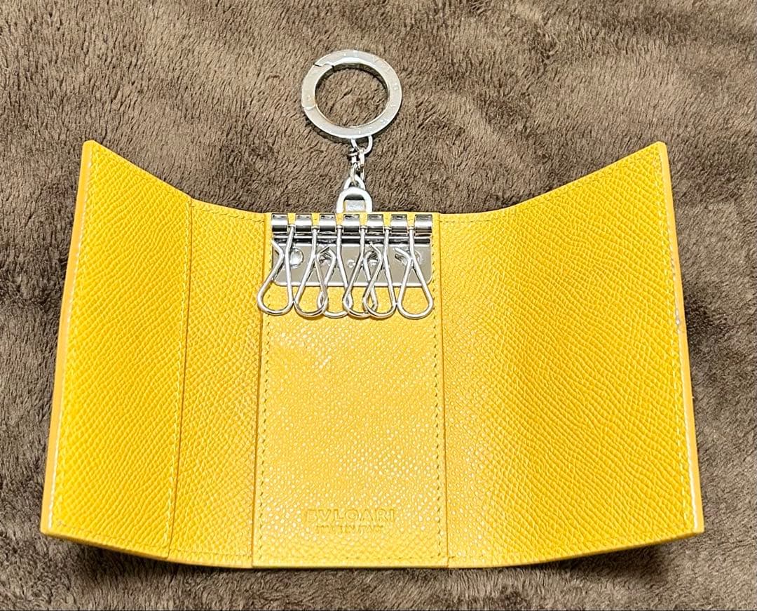 BVLGARIブルガリ　キーケース　6連　グレー　ベージュ　キーリング