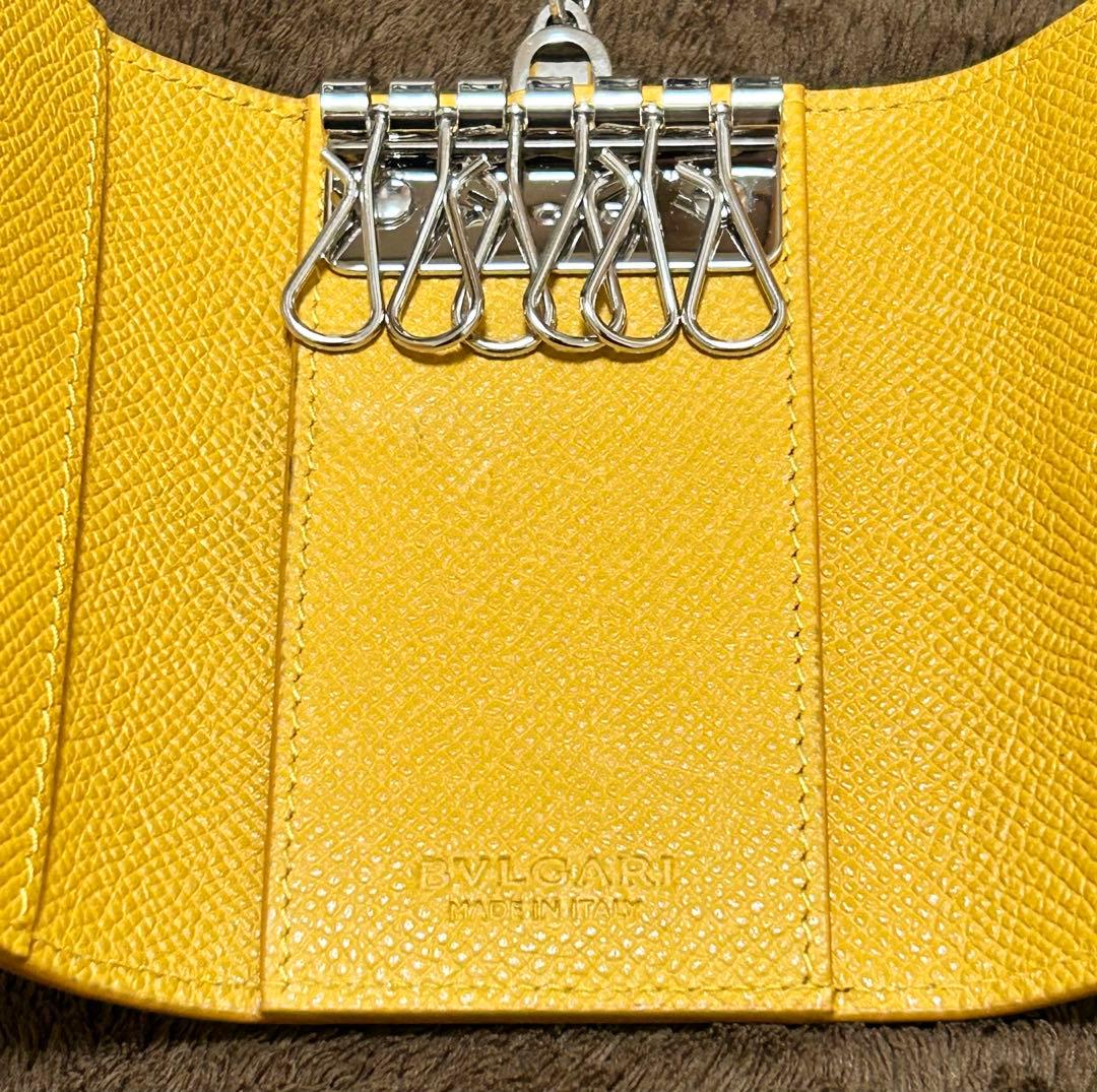 BVLGARIブルガリ　キーケース　6連　グレー　ベージュ　キーリング