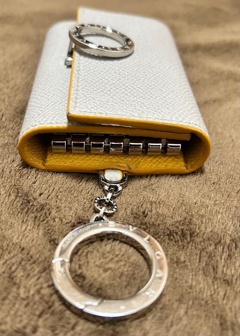 BVLGARIブルガリ　キーケース　6連　グレー　ベージュ　キーリング