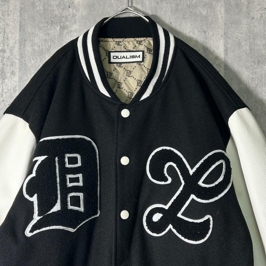 完売品 DUALISM multi font varsity jacket