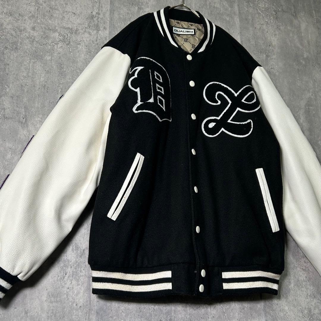 完売品 DUALISM multi font varsity jacket
