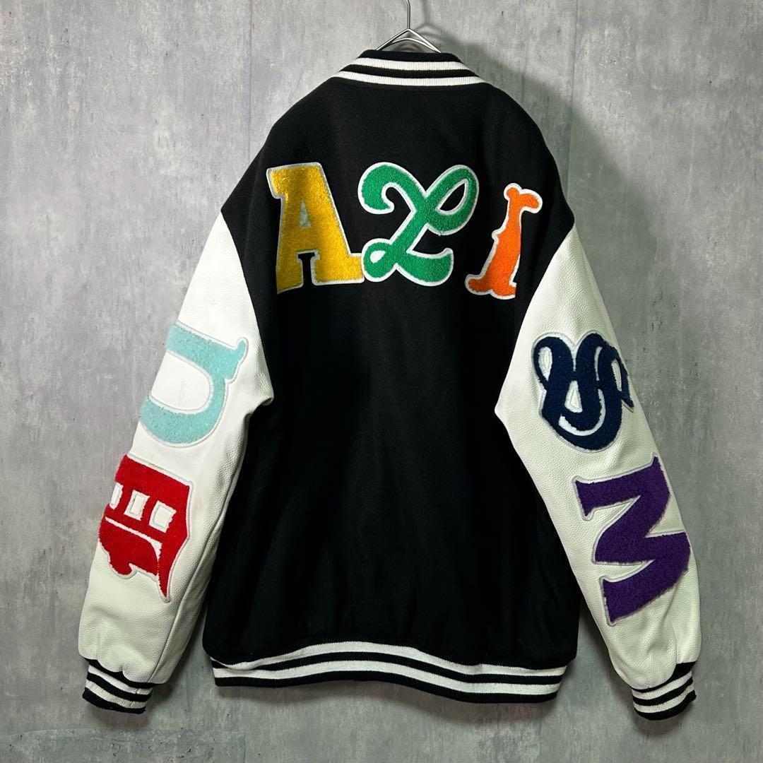 完売品 DUALISM multi font varsity jacket