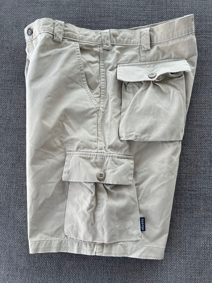 希少 95年 OLD STUSSY CARGO SHORTS 34インチ Ｌ