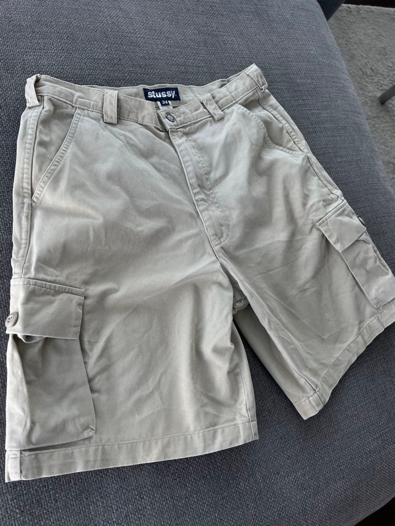 希少 95年 OLD STUSSY CARGO SHORTS 34インチ Ｌ