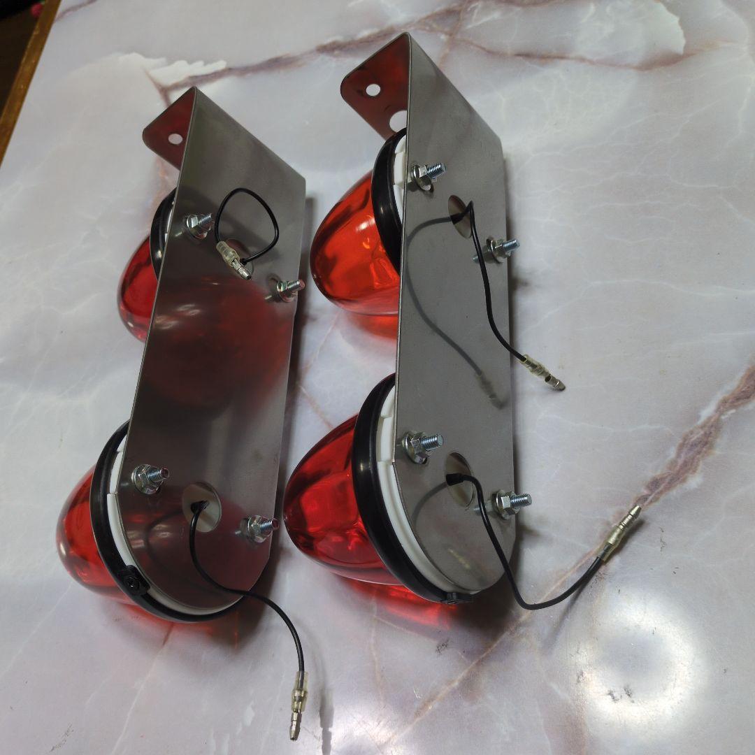 大型トラックマーカーランプ（ヤック）オレンジ色ダブルステー付 4個セット