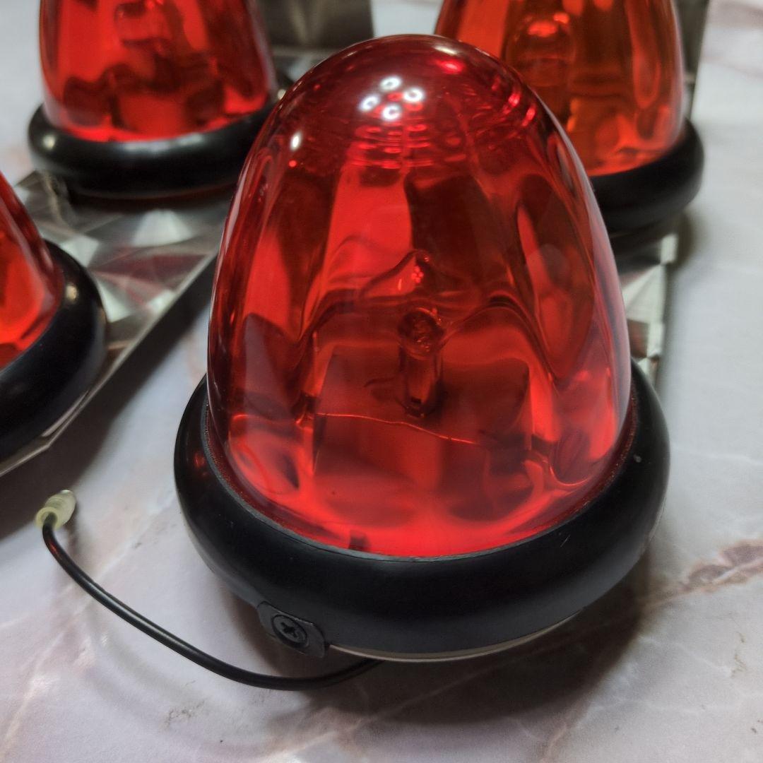 大型トラックマーカーランプ（ヤック）オレンジ色ダブルステー付 4個セット